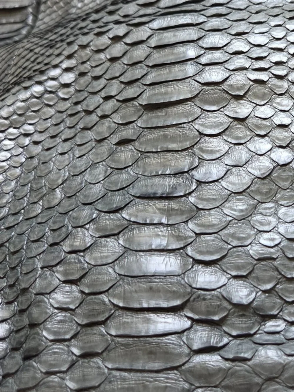 Snakeskin leather grey hobo purse